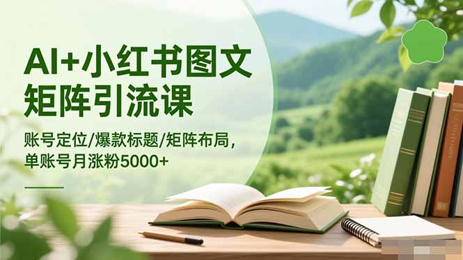 AI+小红书图文矩阵引流课:账号定位/爆款标题/矩阵布局/单账号月涨粉5000+-智云网创 - 网创副业项目资源站
