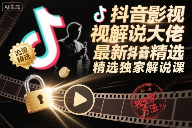 抖音影视解说大佬最新抖音进精选和独家方法,精选独家解说课(更新11月)-智云网创 - 网创副业项目资源站