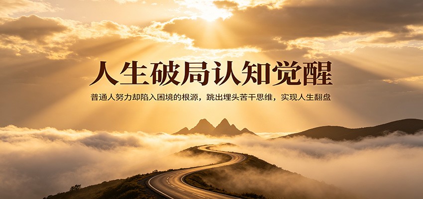 人生破局认知觉醒,普通人努力却陷入困境的根源,跳出埋头苦干思维,实现人生翻盘-智云网创 - 网创副业项目资源站