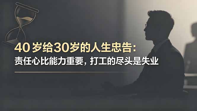 付费文章：40岁给30岁的人生忠告：责任心比能力重要，打工的尽头是失业-智云网创 - 网创副业项目资源站