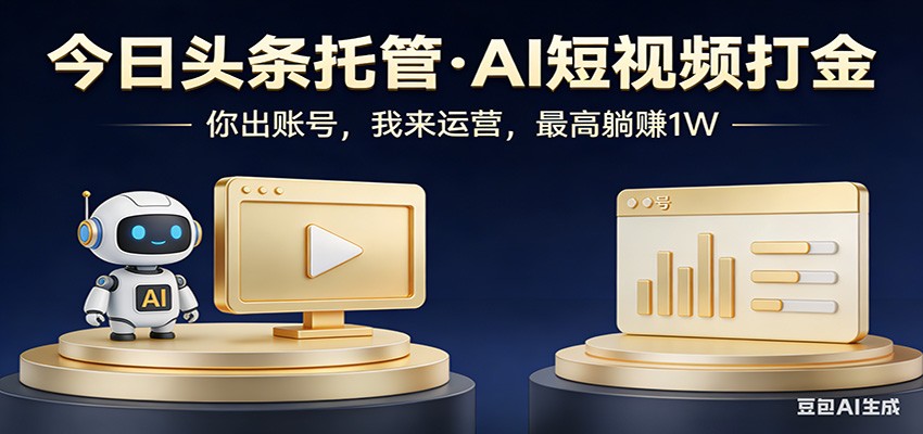 头条号AI托管，我提供作品，你提供账号，每天5分钟发布，小白躺赚3000+-智云网创 - 网创副业项目资源站