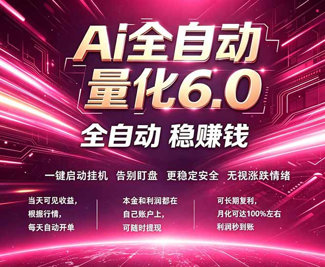 最新AI量化交易6.0,24小时自动运行,绿色稳定!日入1000+-智云网创 - 网创副业项目资源站