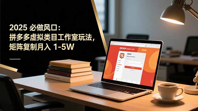 2025 必做风口：拼多多虚拟类目工作室玩法，矩阵复制月入 1-5W-智云网创 - 网创副业项目资源站