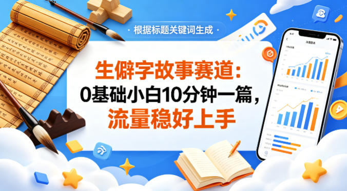 公众号流量主——生僻字故事赛道,流量稳,好上手,0基础小白也能10分钟一篇-智云网创 - 网创副业项目资源站