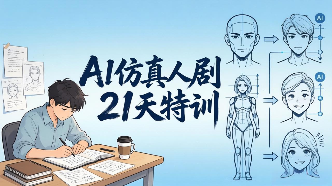 AI仿真人剧21天特训-更新：从剧本到成片全流程实战，掌握角色一致性与变现方法-智云网创 - 网创副业项目资源站