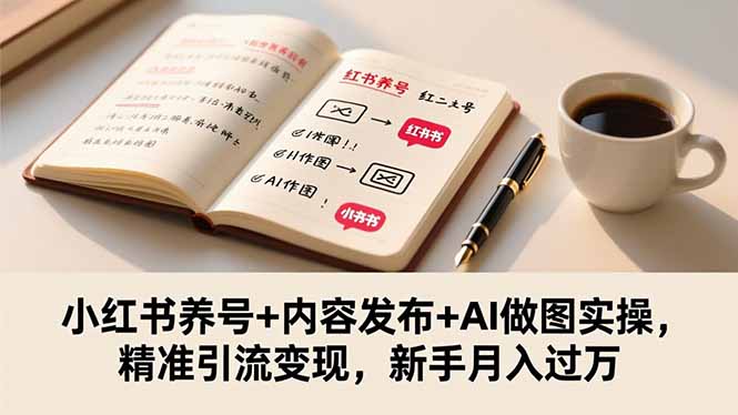 小红书养号+内容发布+AI做图实操,精准引流变现,新手月入过万-智云网创 - 网创副业项目资源站