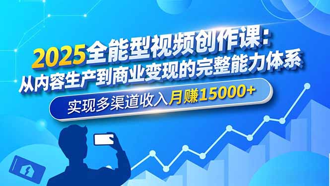 2025全能型视频创作课：从内容生产到商业变现的完整能力体系，实现多渠道收入月赚15000+-智云网创 - 网创副业项目资源站