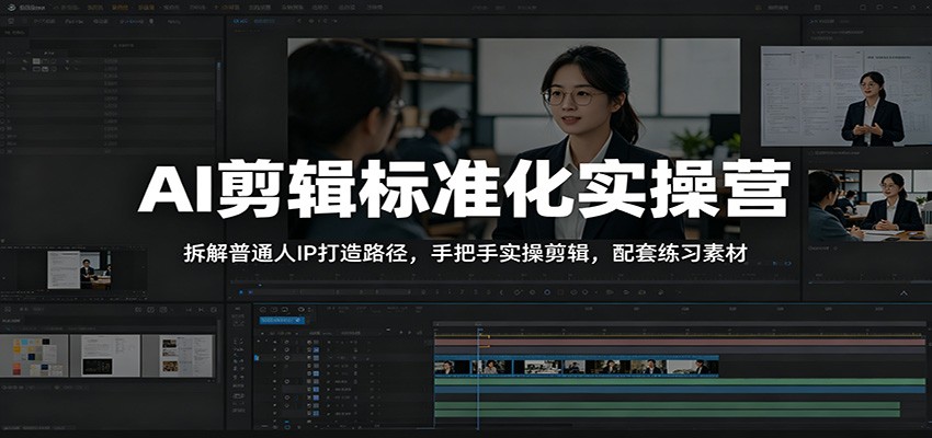 AI剪辑标准化实操营：拆解普通人IP打造路径，手把手实操剪辑，配套练习素材-智云网创 - 网创副业项目资源站