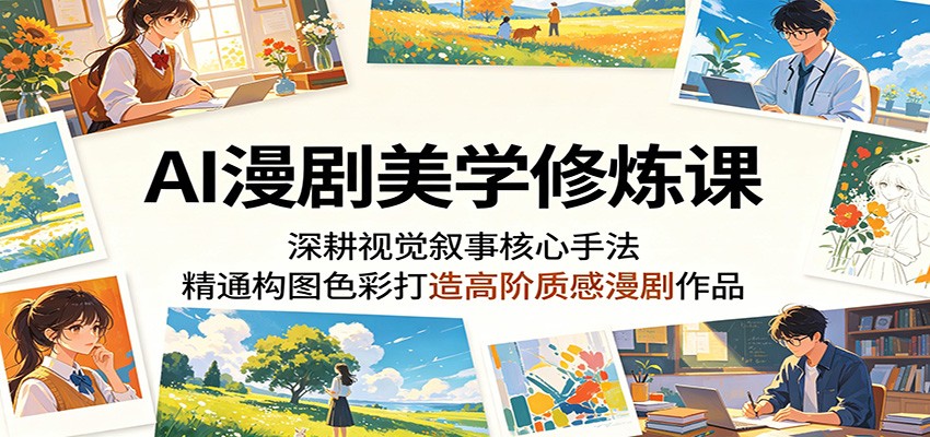 AI漫剧美学修炼课:深耕视觉叙事核心手法,精通构图色彩打造高阶质感漫剧作品-智云网创 - 网创副业项目资源站