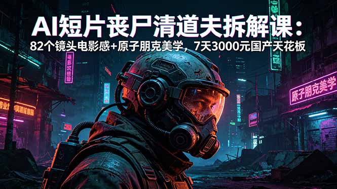 AI短片《丧尸清道夫》拆解课:82个镜头电影感+原子朋克美学,7天3000元国产天花板-智云网创 - 网创副业项目资源站