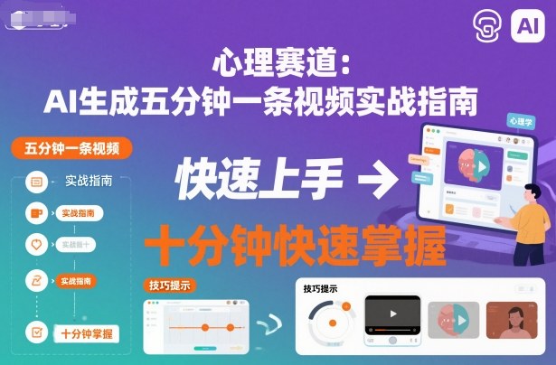 心理赛道:AI生成五分钟一条视频实战指南,十分钟快速掌握-智云网创 - 网创副业项目资源站