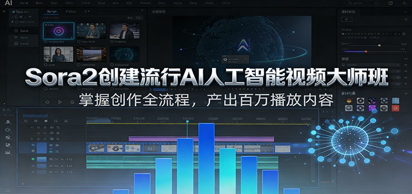 Sora2创建流行AI人工智能视频大师班,掌握创作全流程,产出百万播放内容-智云网创 - 网创副业项目资源站