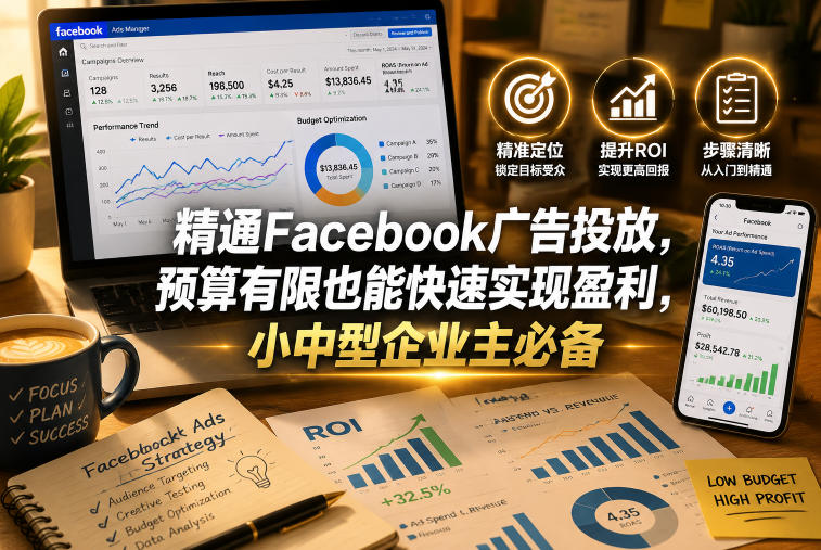 精通Facebook广告投放,预算有限也能快速实现盈利,小中型企业主必备【原创双语字幕】-智云网创 - 网创副业项目资源站