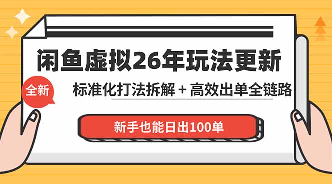 闲鱼虚拟从0到1系统化运营课程：标准化打法拆解 + 高效出单全链路教学，新手也能日出100单-智云网创 - 网创副业项目资源站