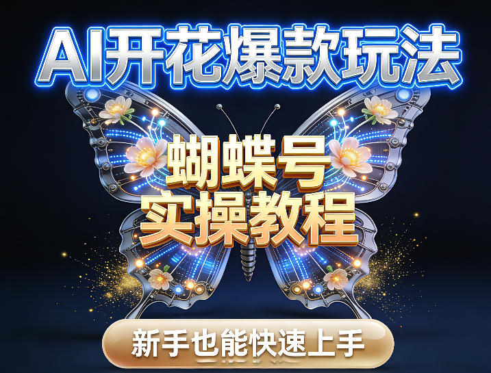 AI开花爆款玩法，蝴蝶号实操教程，新手也能快速上手-智云网创 - 网创副业项目资源站