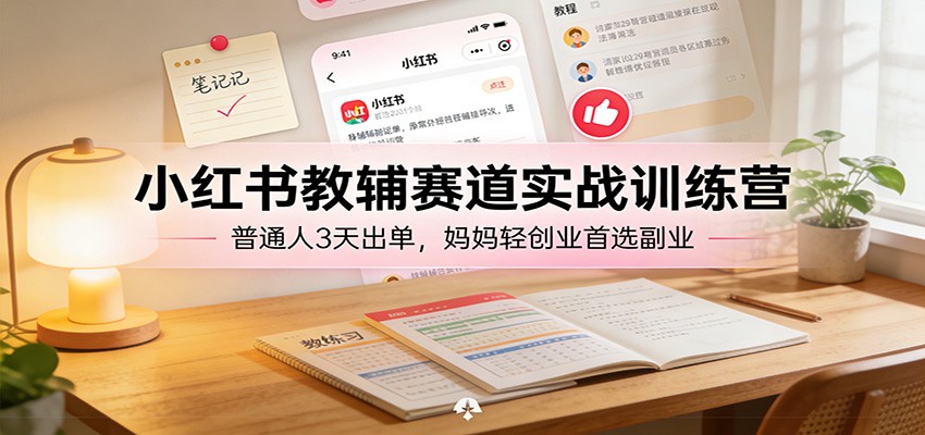 小红书教辅赛道实战训练营：普通人3天出单，妈妈轻创业首选副业-智云网创 - 网创副业项目资源站