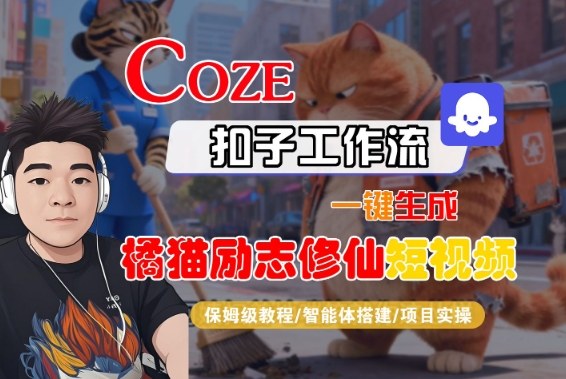Coze扣子智能体工作流一键生成“橘猫励志修仙“短视频，全流程保姆级教学-智云网创 - 网创副业项目资源站