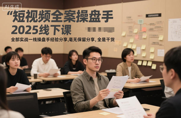 短视频全案操盘手2025线下课，全部实战一线操盘手经验分享，毫无保留分享，全是干货-智云网创 - 网创副业项目资源站