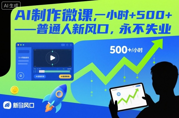 AI制作微课,一小时5张+,普通人新风口,永不失业-智云网创 - 网创副业项目资源站