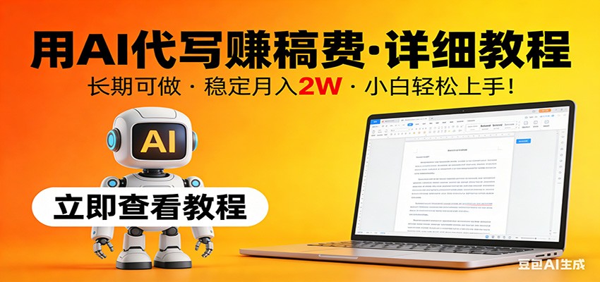 用AI代写赚稿费，详细教程，长期可做，稳定月入2W，小白轻松上手！-智云网创 - 网创副业项目资源站