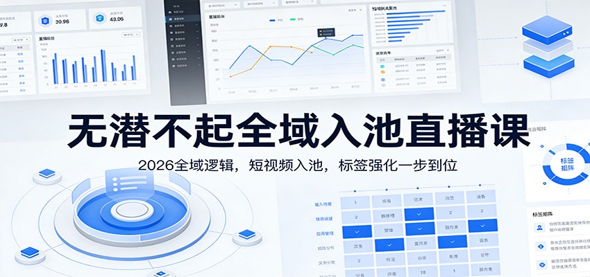 无潜不起全域入池直播课：2026全域逻辑，短视频入池，标签强化一步到位-智云网创 - 网创副业项目资源站
