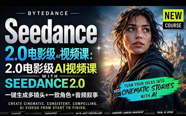 字节跳动的Seedance 2.0 AI电影视频生成制作教程，一键生成多镜头+一致角色+音频叙事-中英字幕-智云网创 - 网创副业项目资源站