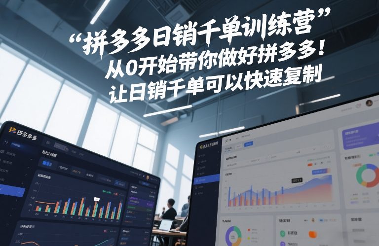 拼多多日销千单训练营，从0开始带你做好拼多多，让日销千单可以快速复制(更新26年4月)-智云网创 - 网创副业项目资源站