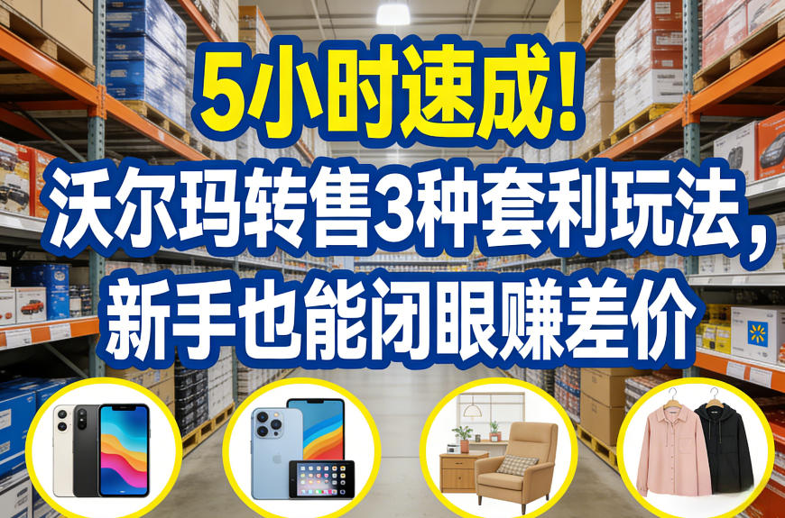 5小时速成！沃尔玛转售3种套利玩法，新手也能闭眼賺差价-智云网创 - 网创副业项目资源站
