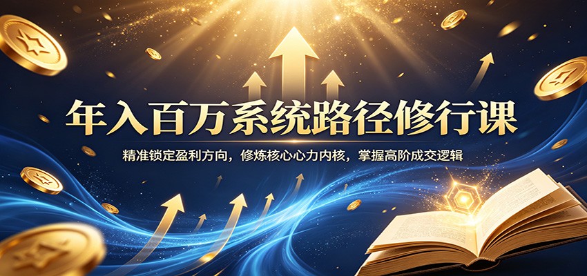 年入百万系统路径修行课:精准锁定盈利方向,修炼核心心力内核,掌握高阶成交逻辑-智云网创 - 网创副业项目资源站