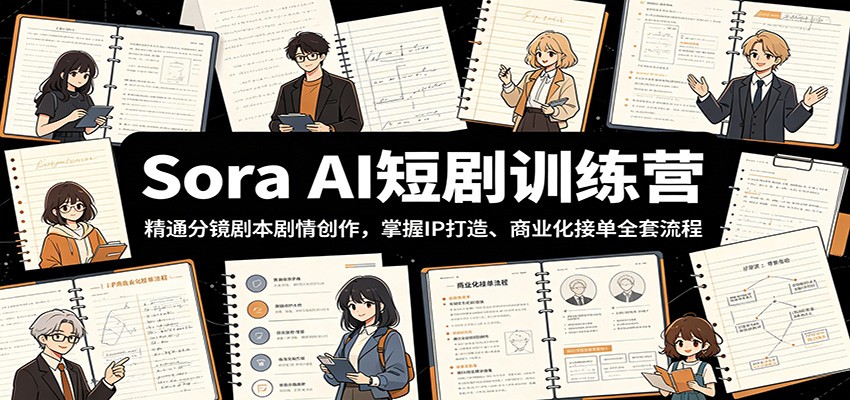 Sora AI短剧训练营:精通分镜剧本剧情创作,掌握IP打造、商业化接单全套流程-智云网创 - 网创副业项目资源站