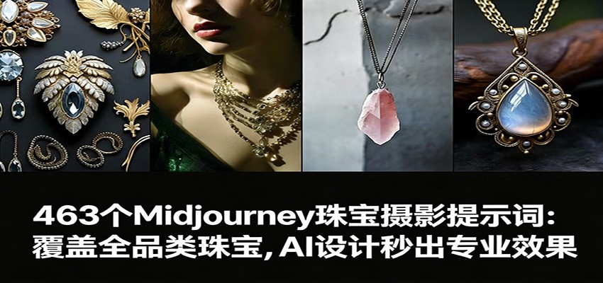 463个Midjourney珠宝摄影提示词：覆盖全品类珠宝，AI设计秒出专业效果-智云网创 - 网创副业项目资源站