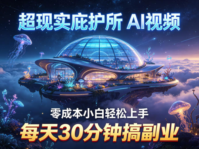 超现实庇护所AI视频项目拆解，零成本小白轻松上手，每天30分钟搞副业-智云网创 - 网创副业项目资源站