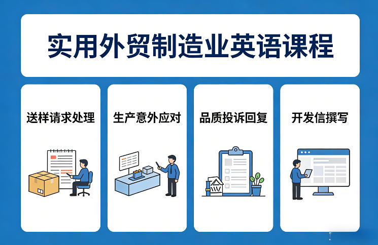 实用外贸制造业英语课程，教你专业处理送样请求、应对生产意外、回复品质投诉、撰写开发信等-智云网创 - 网创副业项目资源站