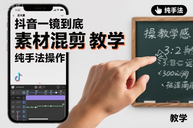 抖音一镜到底素材混剪教学，纯手法操作-智云网创 - 网创副业项目资源站