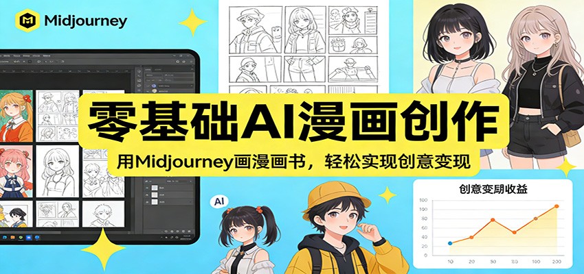 零基础AI漫画创作：用Midjourney画漫画书，轻松实现创意变现-智云网创 - 网创副业项目资源站