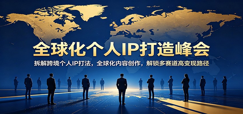 全球化个人IP打造峰会:拆解跨境个人IP打法,全球化内容创作,解锁多赛道高变现路径-智云网创 - 网创副业项目资源站