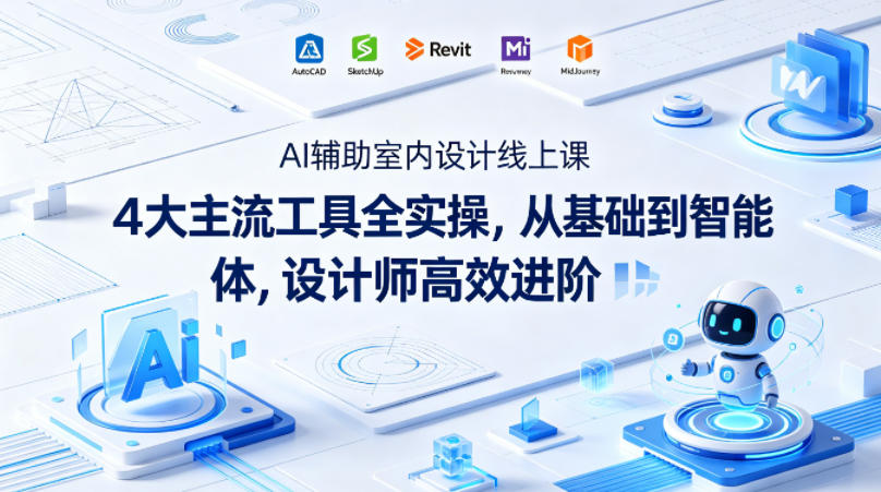 AI辅助室内设计线上课｜4大主流工具全实操，从基础到智能体，设计师高效进阶-智云网创 - 网创副业项目资源站