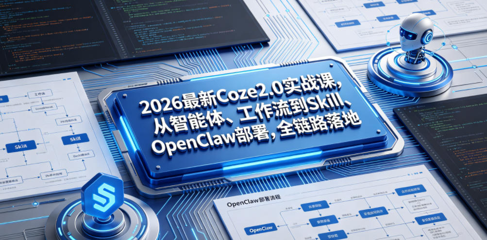 2026最新Coze2.0实战课,从智能体、工作流到Skill、OpenClaw部署,全链路落地-智云网创 - 网创副业项目资源站
