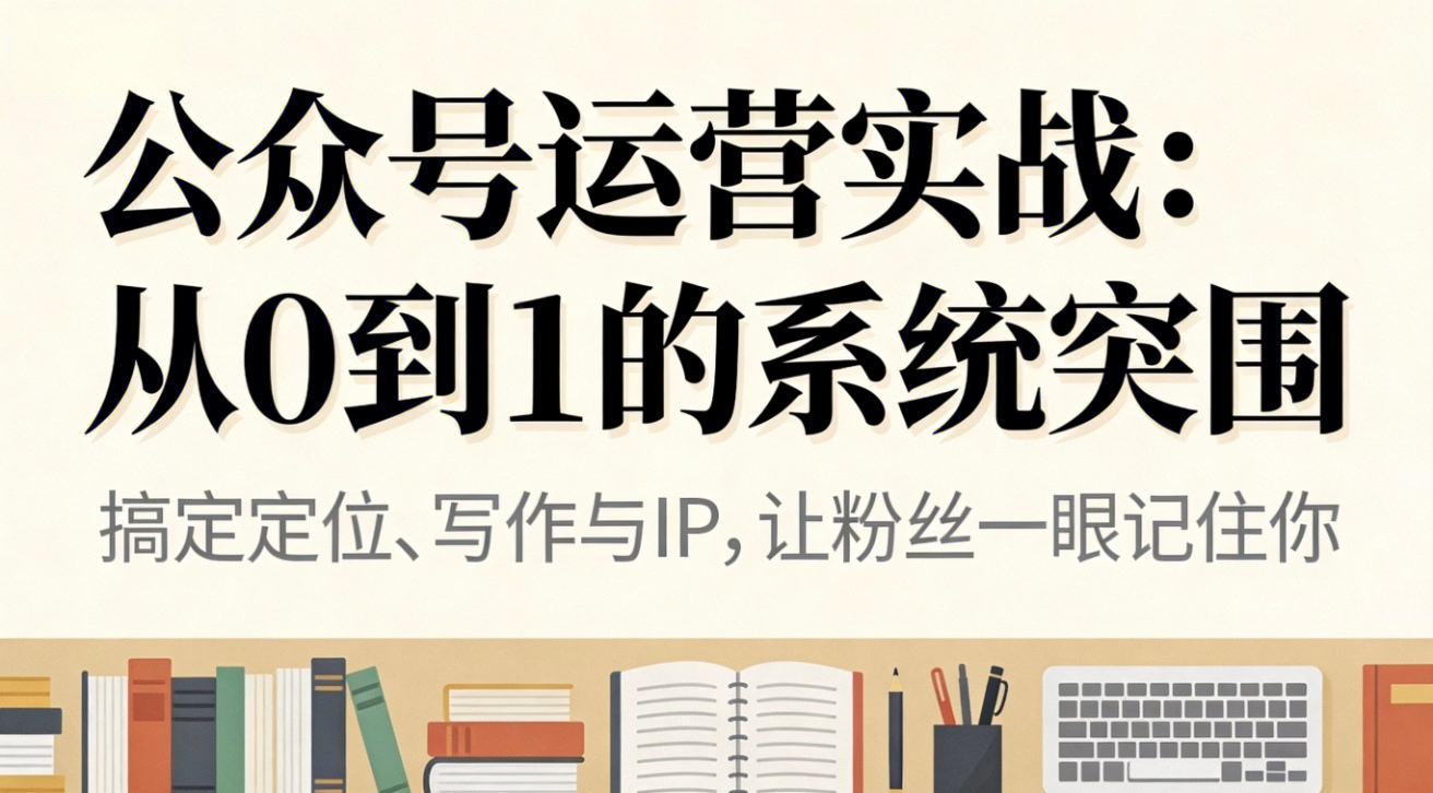 公众号运营实战：从0到1的系统突围-智云网创 - 网创副业项目资源站