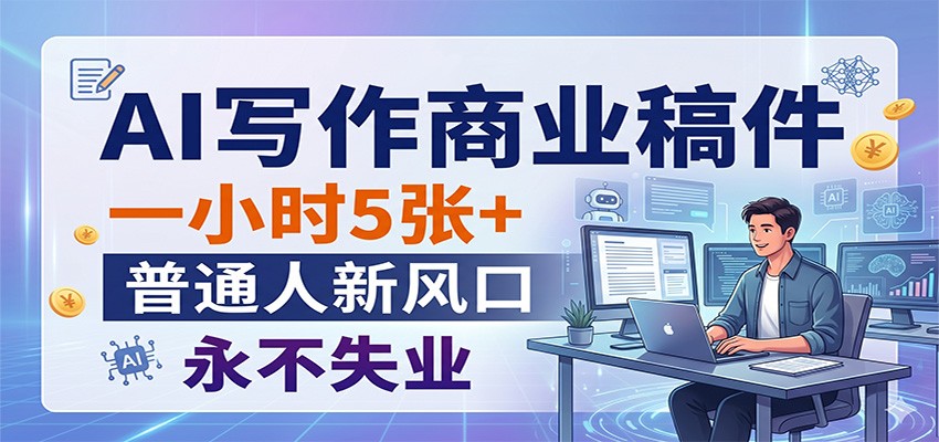 AI写作商业稿件,一小时5张+,普通人新风口,永不失业-智云网创 - 网创副业项目资源站