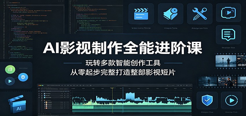 AI影视制作全能进阶课：玩转多款智能创作工具，从零起步完整打造整部影视短片-智云网创 - 网创副业项目资源站
