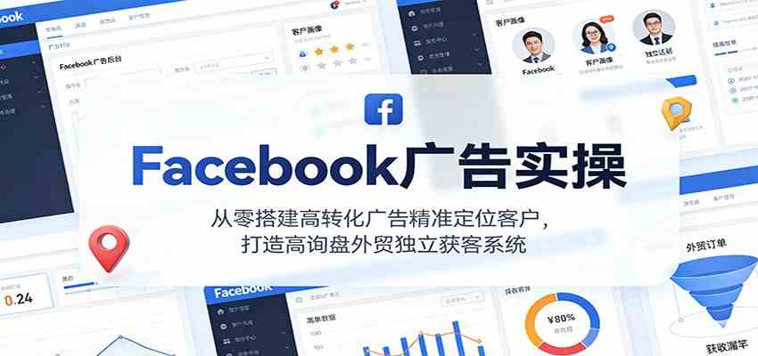 Facebook广告实操,从零搭建高转化广告精准定位客户,打造高询盘外贸独立获客系统-智云网创 - 网创副业项目资源站
