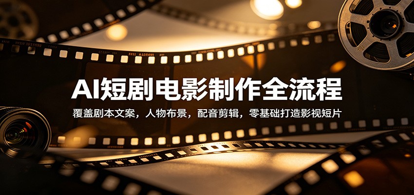 AI短剧电影制作全流程:覆盖剧本文案,人物布景,配音剪辑,零基础打造影视短片-智云网创 - 网创副业项目资源站