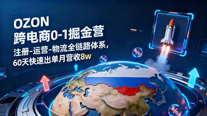 OZON跨境电商0-1掘金营:注册-运营-物流全链路体系,60天快速出单月营收8w-智云网创 - 网创副业项目资源站