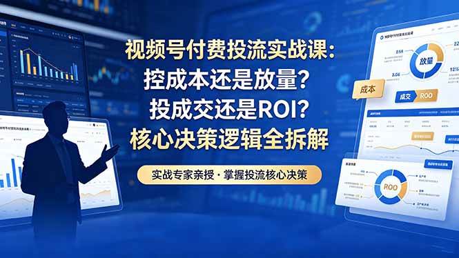 （18462期）视频号付费投流实战课-5月：控成本还是放量？投成交还是ROI？核心决策逻辑全拆解-智云网创 - 网创副业项目资源站