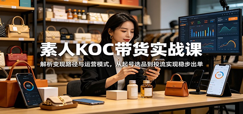 素人KOC带货实战课:解析变现路径与运营模式,从起号选品到投流实现稳步出单-智云网创 - 网创副业项目资源站