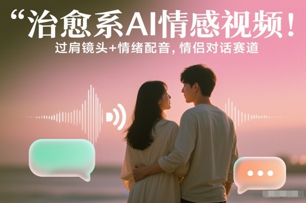 治愈系AI情感视频!过肩镜头+情绪配音,情侣对话赛道