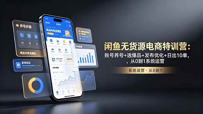 （18979期）闲鱼无货源电商特训营：账号养号+选爆品+发布优化+日出10单，从0到1系统运营-智云网创 - 网创副业项目资源站