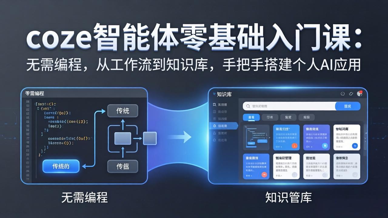 coze智能体零基础入门课：无需编程，从工作流到知识库，手把手搭建个人AI应用-智云网创 - 网创副业项目资源站