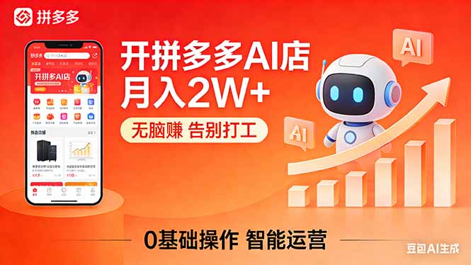 开一家拼多多AI店,月入2W+,无脑赚,告别打工,附SOP手册-智云网创 - 网创副业项目资源站